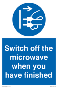Switch off the microwave when you have finished